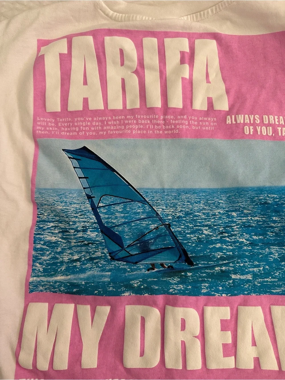 Zara White Short-Sleeve Tee with Tarifa Always and Forever Print Size 9-10Y